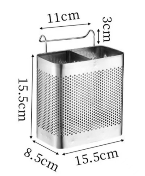 Stainless steel chopsticks cage square hanging chopsticks tube hook type