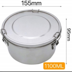 304 Storage tank 1100ml steel lid