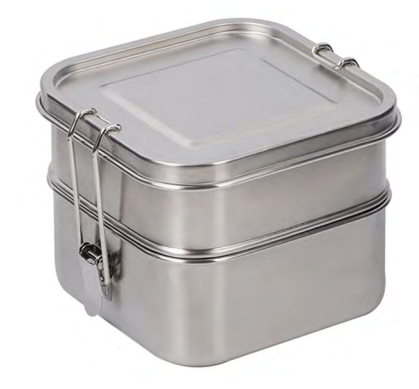 Stainless steel square double layers lunch box(leakproof)