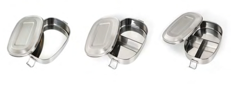 Stainless steel oval lunch box with buckle