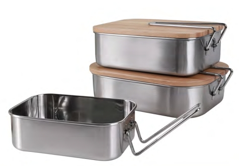 Bamboo lid lunch box with handle