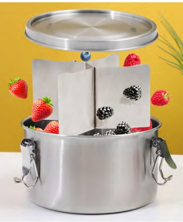 Round leakproof food container withremovable divider