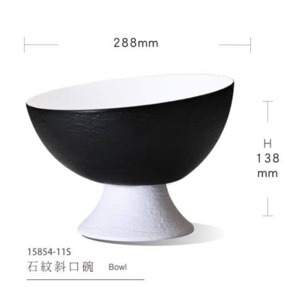 High leg diagonal bowl