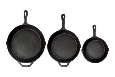 8/10/12 Inch No Stick Cast Iron Fry Pan Set Cast Iron Cookware