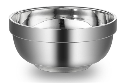 201/304 Stainless steel bowl Household double bowl Platinum lily bowl Rice bowl soup bowl dining hall tableware