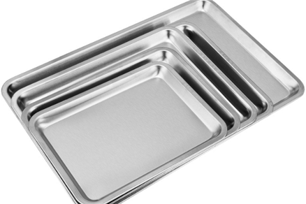 Stainless steel square plate with magnetic non-magnetic rectangular tray barbecue plate grilled fish plate