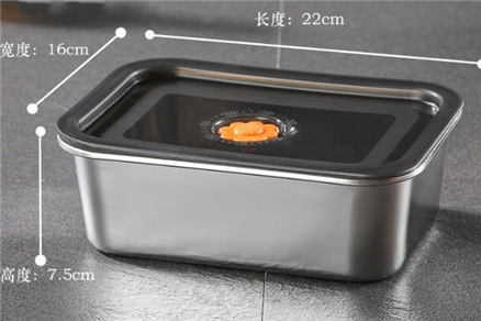 Crisper stainless steel refrigerator box with lid