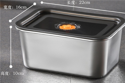 Crisper stainless steel refrigerator box with lid