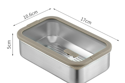 304 material stainless steel lunch box rectangular student canteen with cover
