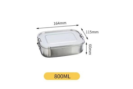 304/800ml square lunch box