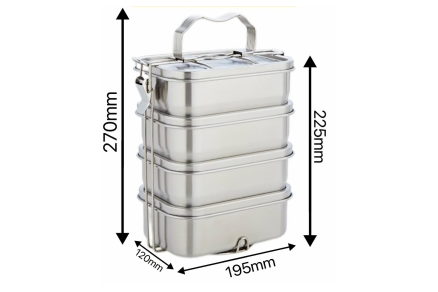 Four-layer square lunch box 2900ml
