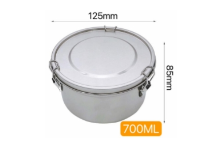304 Storage tank 700ml steel lid