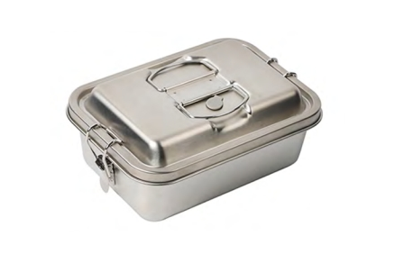 Double layer sealed lunch box with 2 compartments