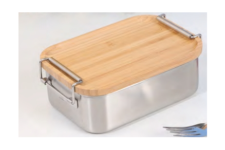Lunch box with bamboo lid(long buckles