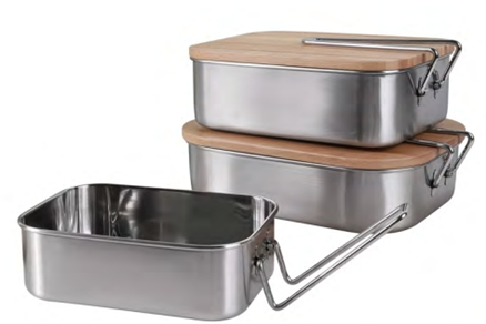 Bamboo lid lunch box with handle