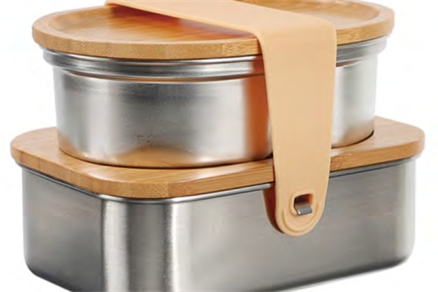 Bamboo lid lunch box set