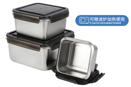 Stainless steel square crisper three-piece set