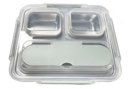 304 Non-flavor lunch box with 3 sections