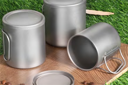 Double-layer titanium cup